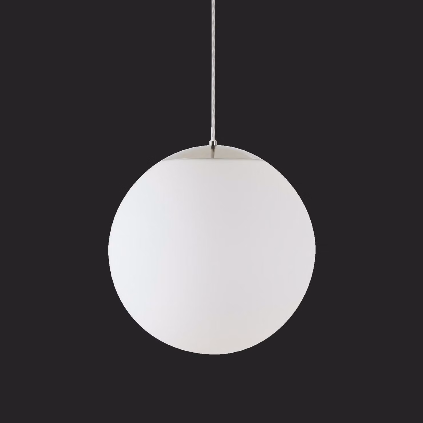 OSMONT ADR72108 ADRIA S3 HP apparecchio a sospensione in vetro acciaio inox lucido / bianco IP40 3000 K 52W LED combinazione di emergenza 3 h