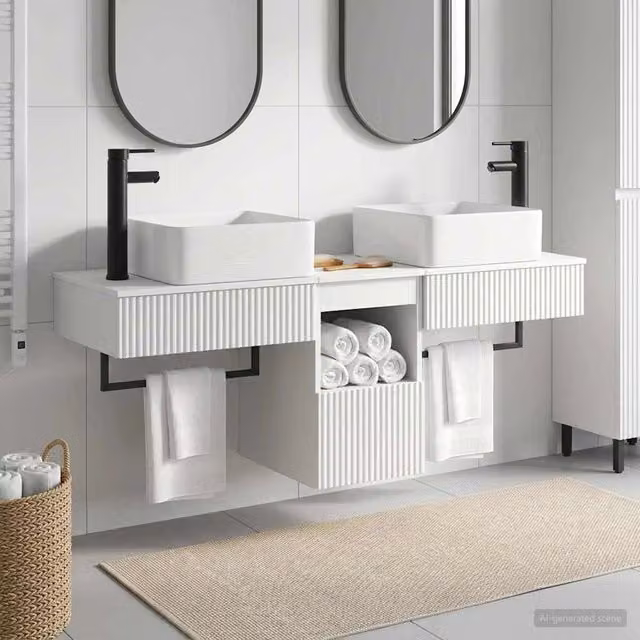 Set di mobili per il bagno 3 pz Bianco Lucido 3405601