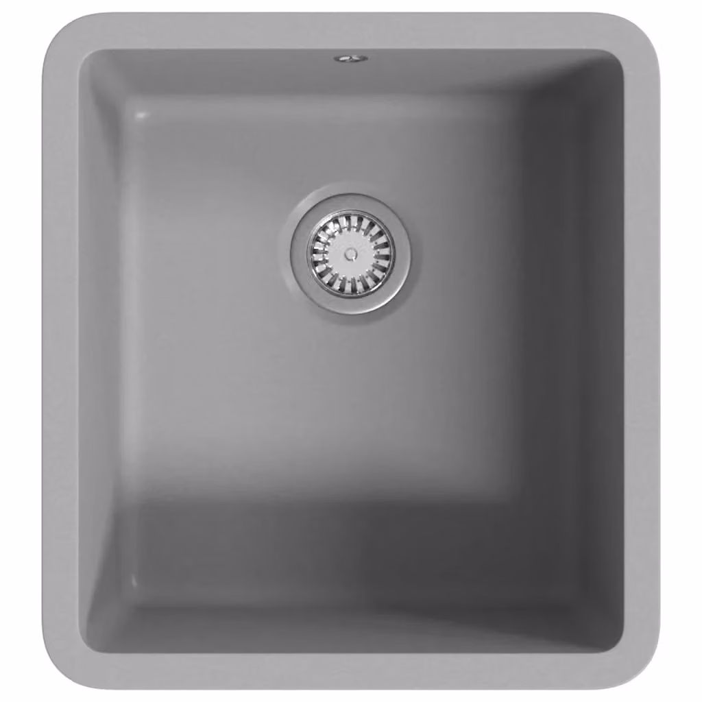 Lavello da cucina a vasca singola in granito vidaXL colore grigio L/P/H: 46 x 42 x 31 cm – 2