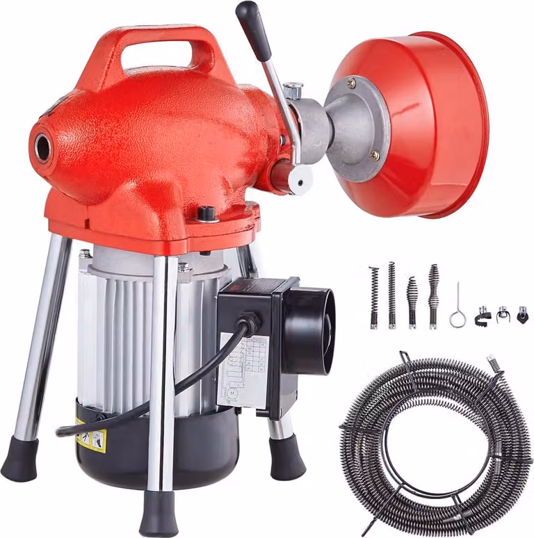 Macchina per la pulizia degli scarichi 66FT x 5/8 pollici 250W Sonica a spirale sezionale Alimentazione manuale