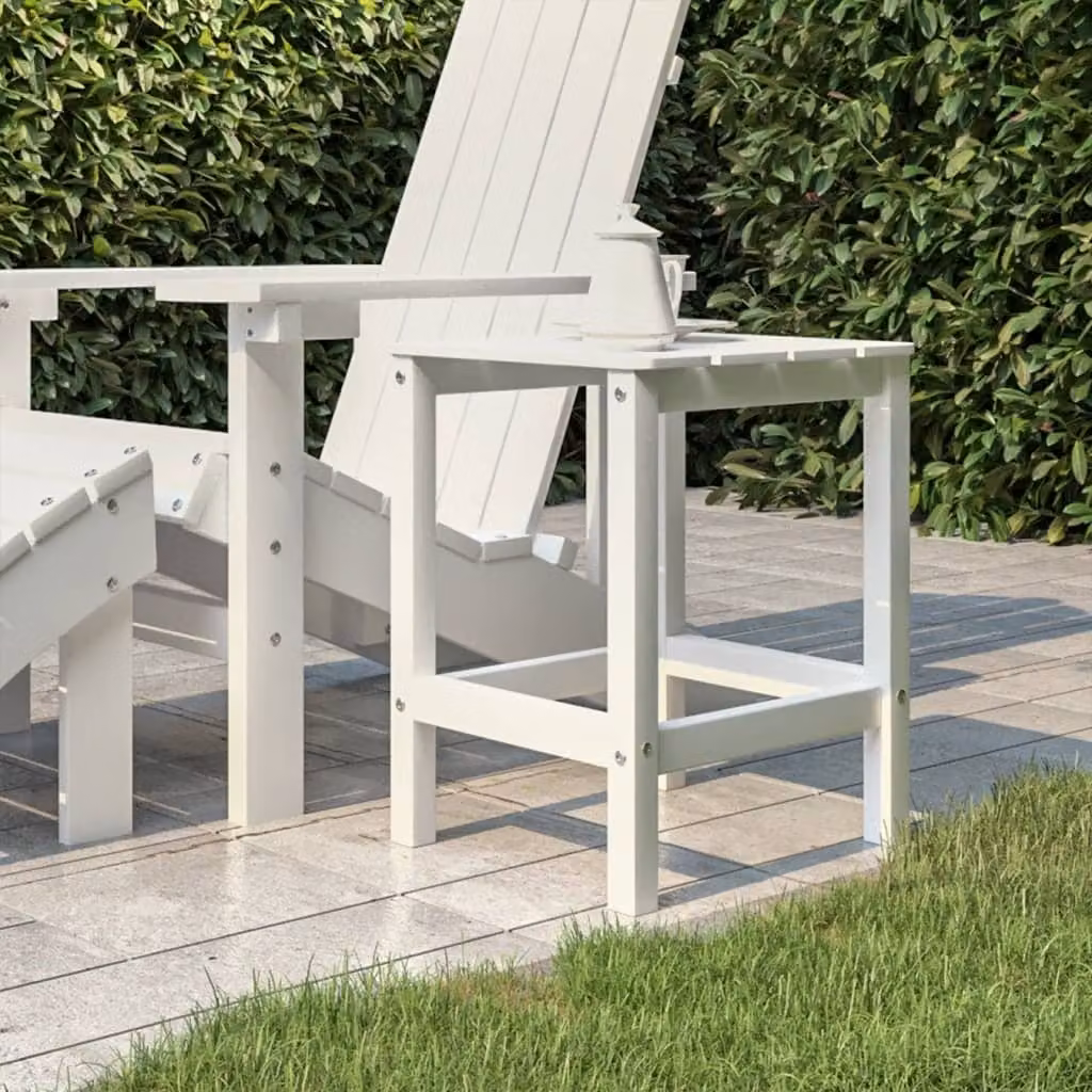 Maison Exclusive - Tavolo da giardino Adirondack, bianco, 38x38x46 cm, in HDPE