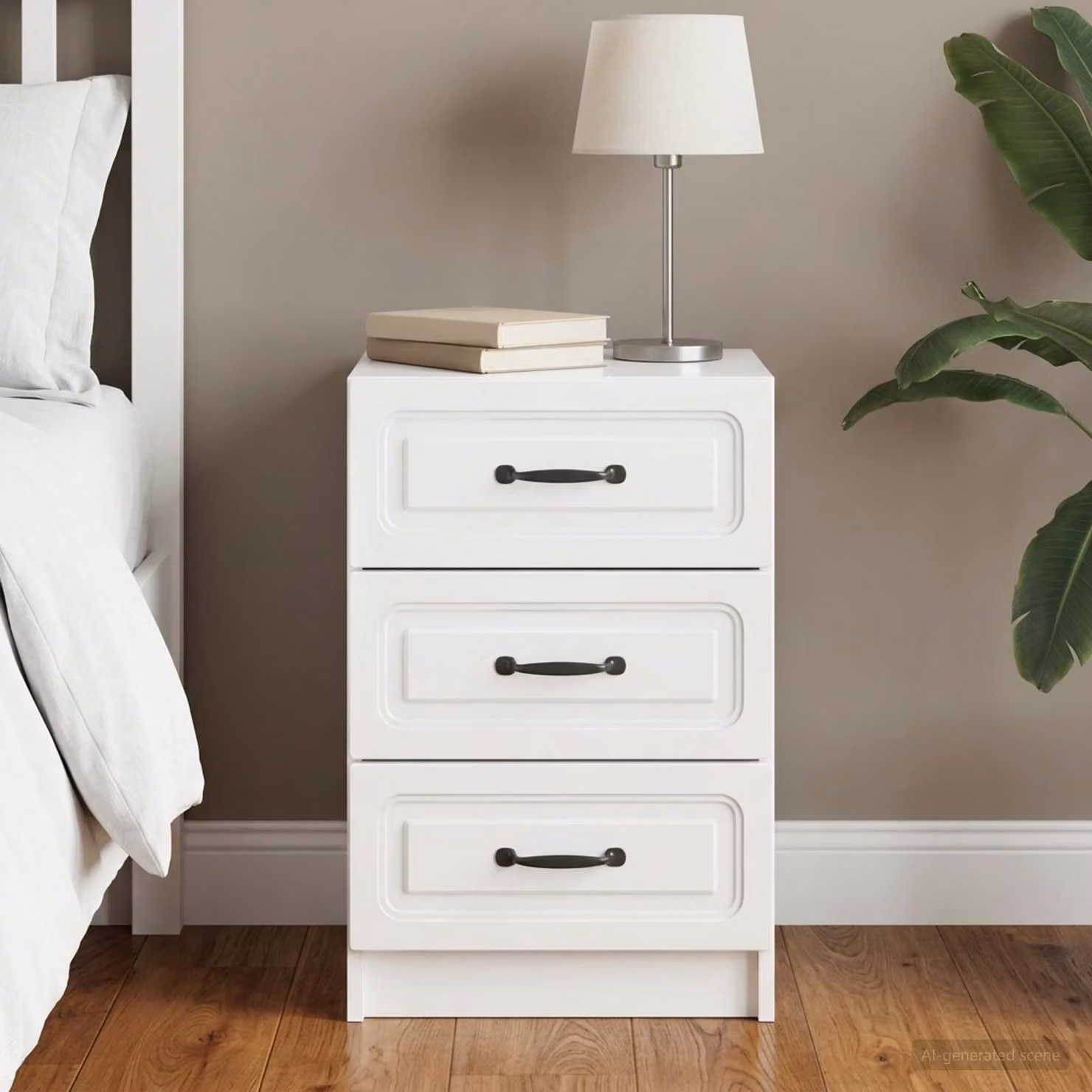 vidaXL Armadio da Notte Moderno Bianco Lucido L 43 cm, P 41 cm, H 63,5 cm