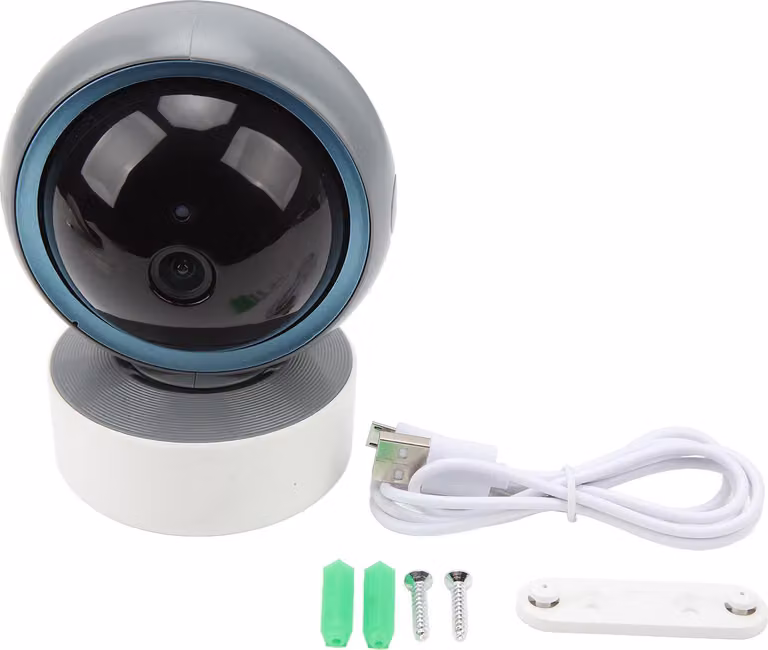 Telecamera sferica Wi-Fi 1080P, rotazione universale, visione notturna HD, rilevamento del movimento, interfono panoramico, telecamera di sorveglianza interna