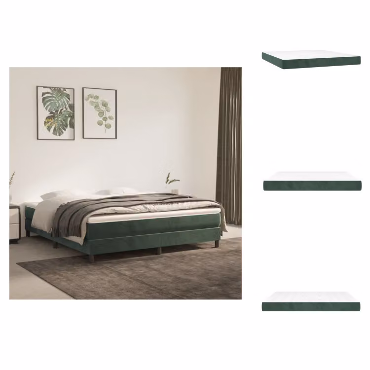 vidaXL Materasso a molle insacchettate verde scuro 180x200x20 cm in velluto - Materassi