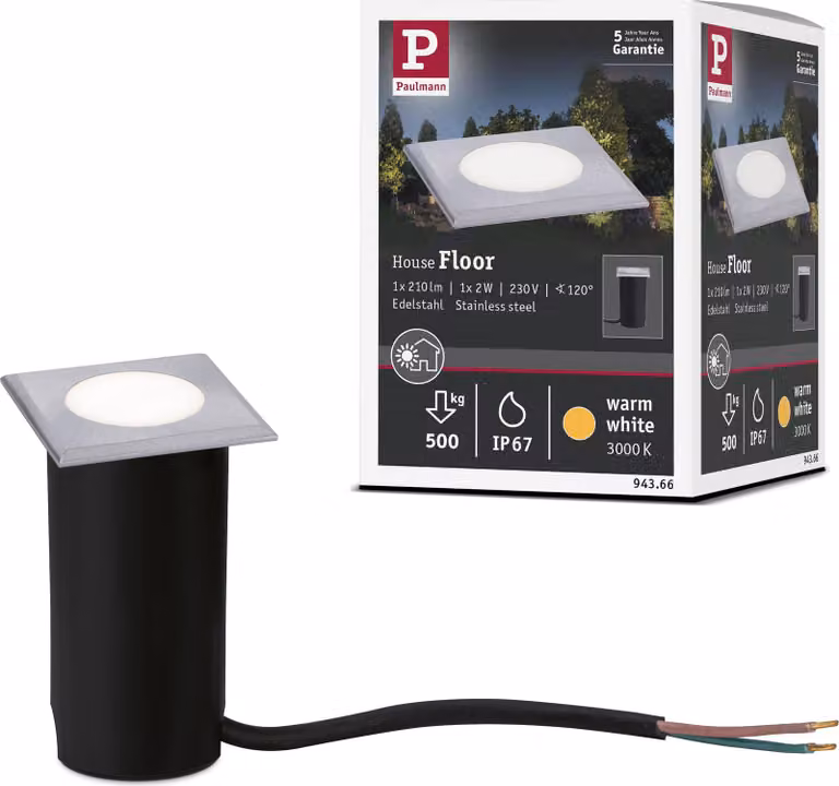Paulmann House Lampada da incasso a pavimento a LED Bianco caldo