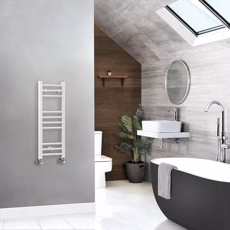 Scaldasalviette Piatto Moderno - Bianco - 800mm x 300mm - Ive