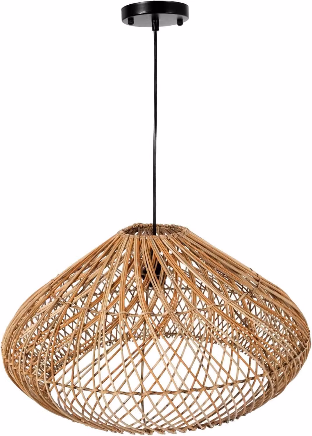 Lampada a sospensione LUNAR in bambù naturale 55x32 cm ##
