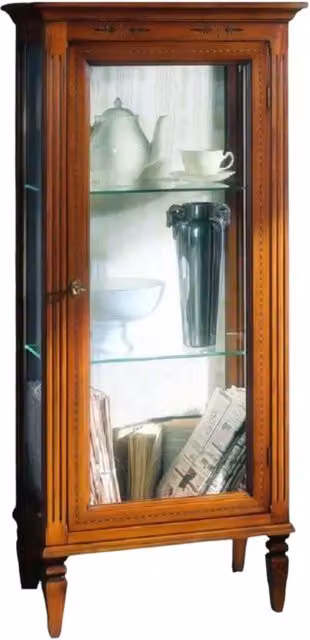 Vetrina classica in legno con ante in vetro Mobili 2G finitura Bassano L: 60 cm, P: 37 cm, H: 132 cm – 4