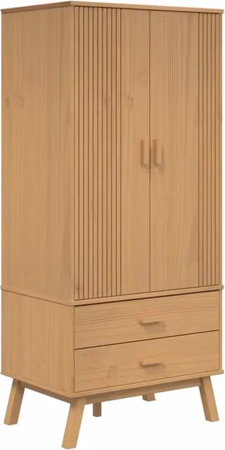 Armadio OLDEN Marrone 76,5x53x172 cm in Legno Massello di Pino CFW9583854