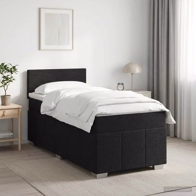 Letto box spring con materasso ibrido vidaXL Nero L 200 cm x L 90 cm