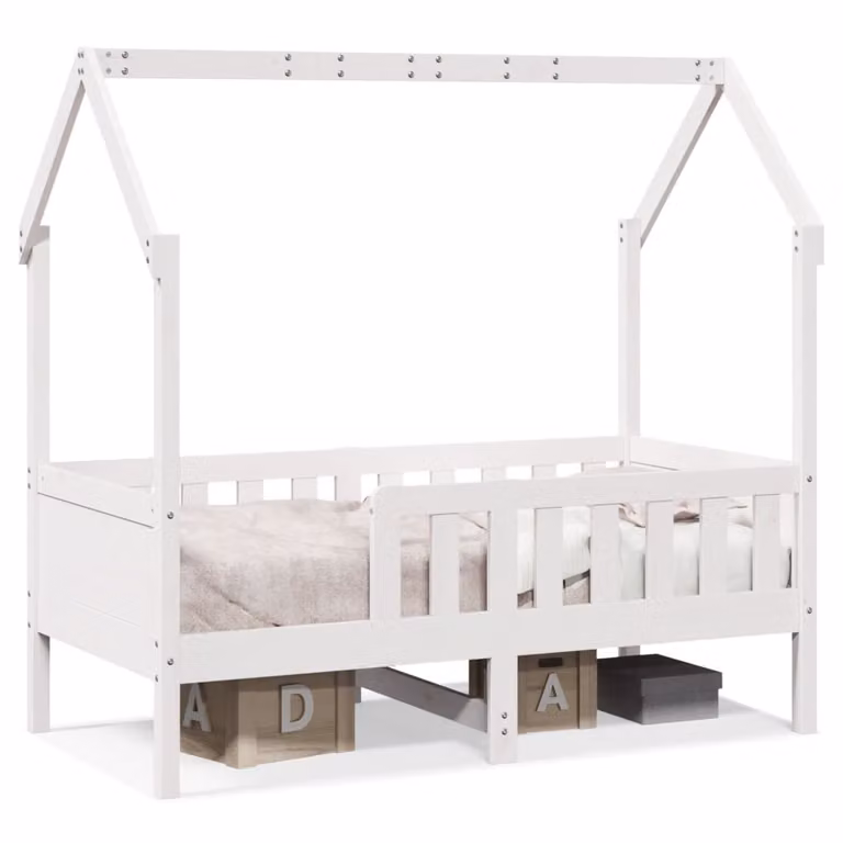 Maison Exclusive - Lettino a casetta bianco 80x160 cm in legno massello di pino