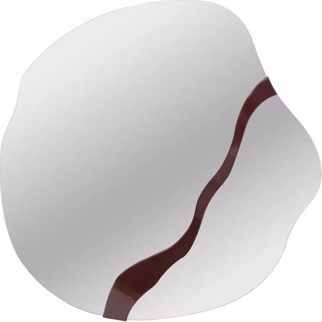 Specchio organico motivo legno, 74,5cm, bordeaux