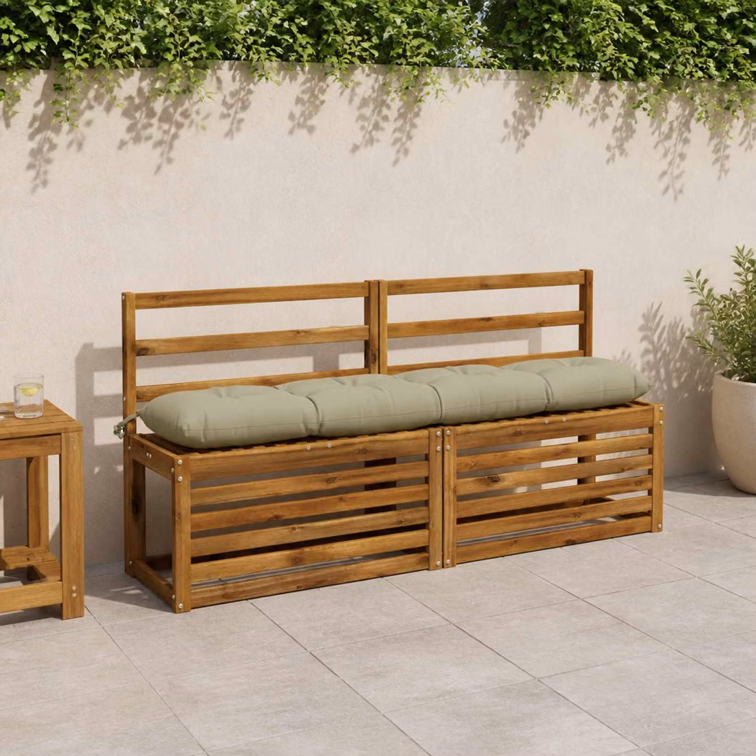 Set di 2 cuscini per panchina vidaXL VIANEN verdi in poliestere con imbottitura in schiuma e coperture lavabili