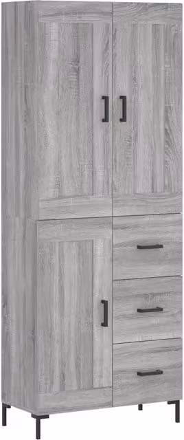 Credenza | Madia | Buffet da pranzo | Armadio da pranzo Grigio Sonoma 69,5x34x180 cm in Legno Multistrato
