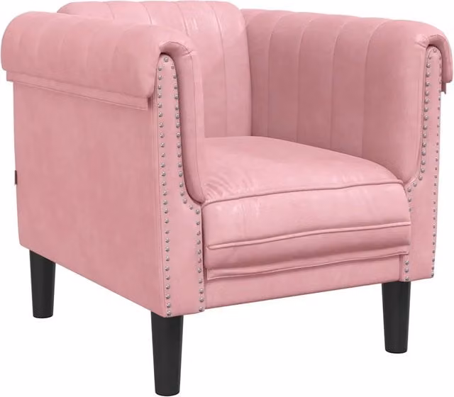 Poltrona | Sedia Relax Rosa in Velluto