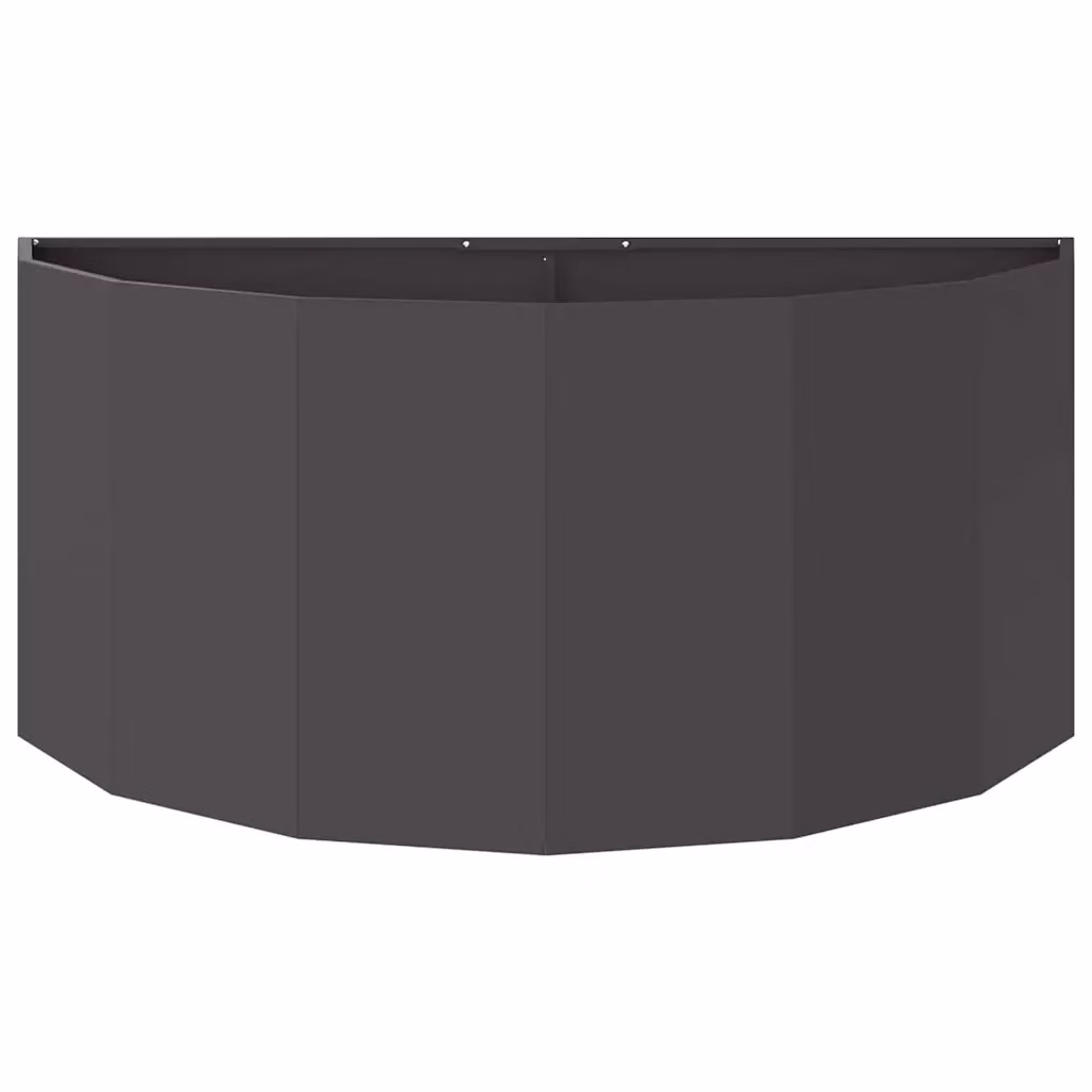 Fioriera semicircolare moderna HELLOSHOP26 per esterni in acciaio nero con finitura opaca L/P/H: 120 x 60 x 50 cm – 2