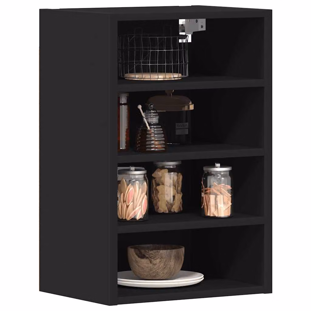 Pensile da cucina moderno vidaXL Riga nero in legno e MDF, L 40 cm x P 29,5 cm x H 60 cm
