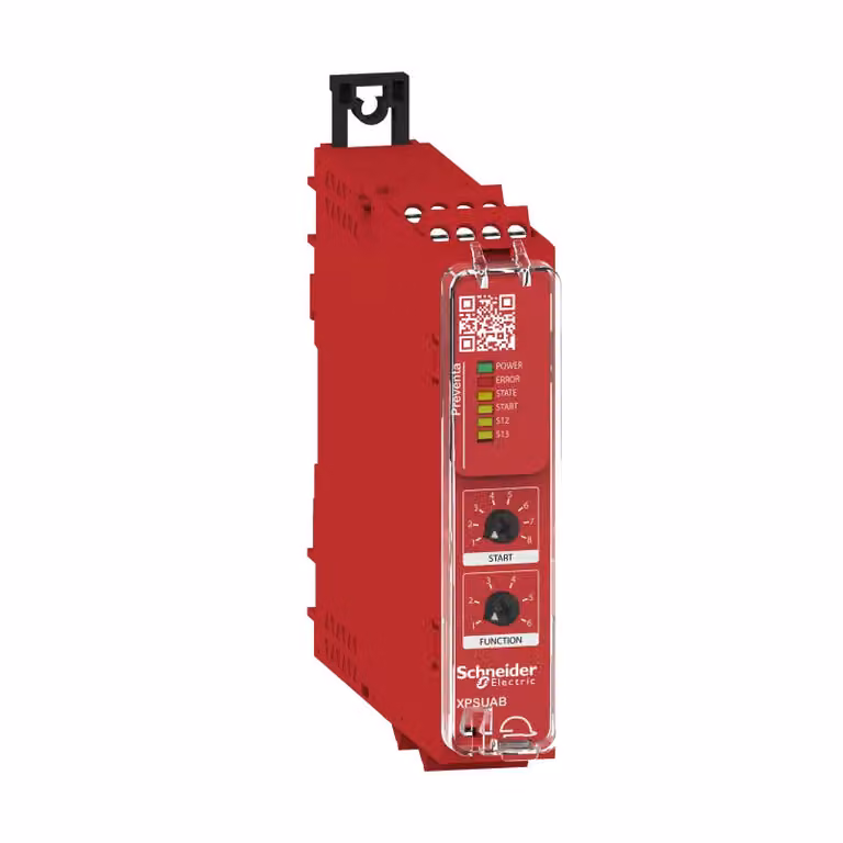 Relè di sicurezza Schneider Electric, Harmony XPSU, 6 funzioni, 1 circuito, PLC/SIL1, 1 W, diagnostica, 24 V CA/CC, a vite XPSUAB11CP