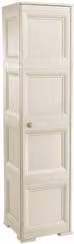 Armadio Tontarelli OMNIMODUS con 1 anta battente in plastica, colore bianco opaco, Larghezza: 40 cm