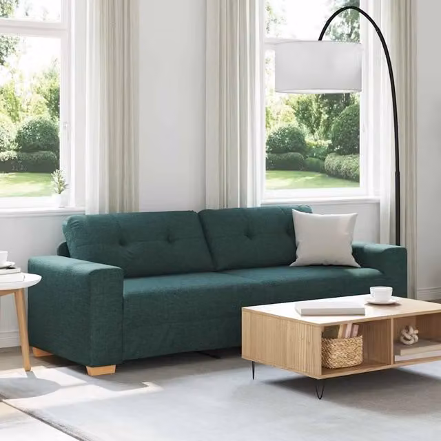 Divano a due posti con cuscino Verde scuro Tessuto 4105093