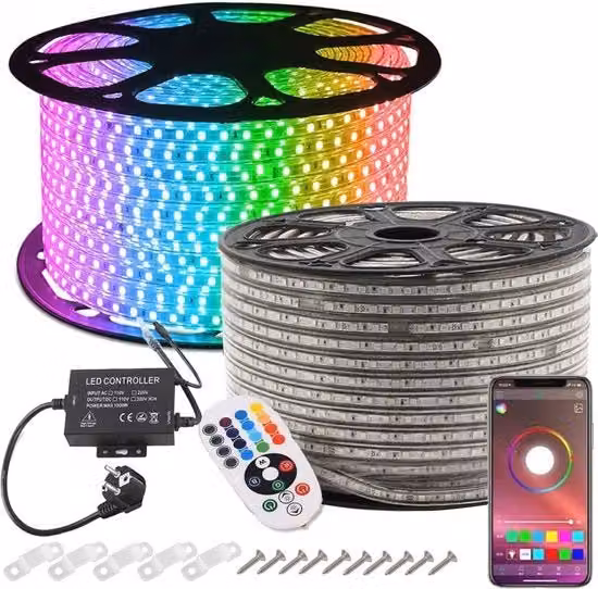 Fascia LED RGB Acquatica con Controllo Bluetooth per Decorazione Casa e Giardino, IP65, 50M Specifica tecnica: IP65