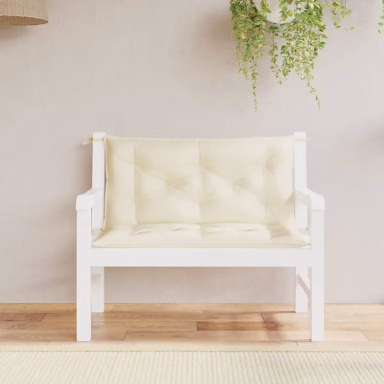 Set di 2 cuscini per panca da giardino vidaXL in tessuto Oxford beige L 100 cm x P 50 cm x H 7 cm
