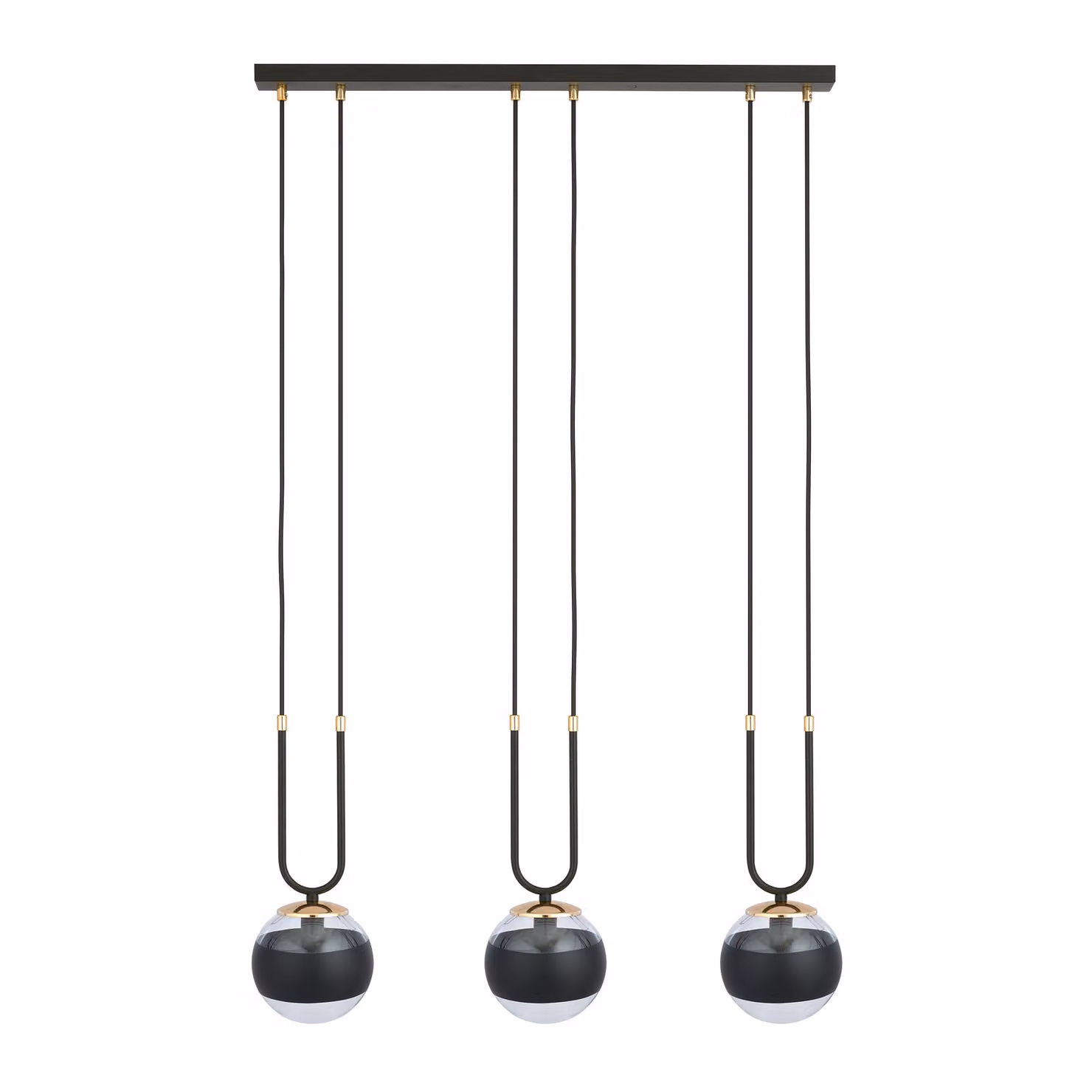 Lampadario Emibig 3xE14 40W GLAM 3 NERO/RIGHE 1113/3