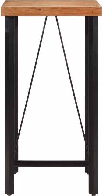 Tavolino da Bar 55x55x107cm in Legno Massello di Acacia e Ferro