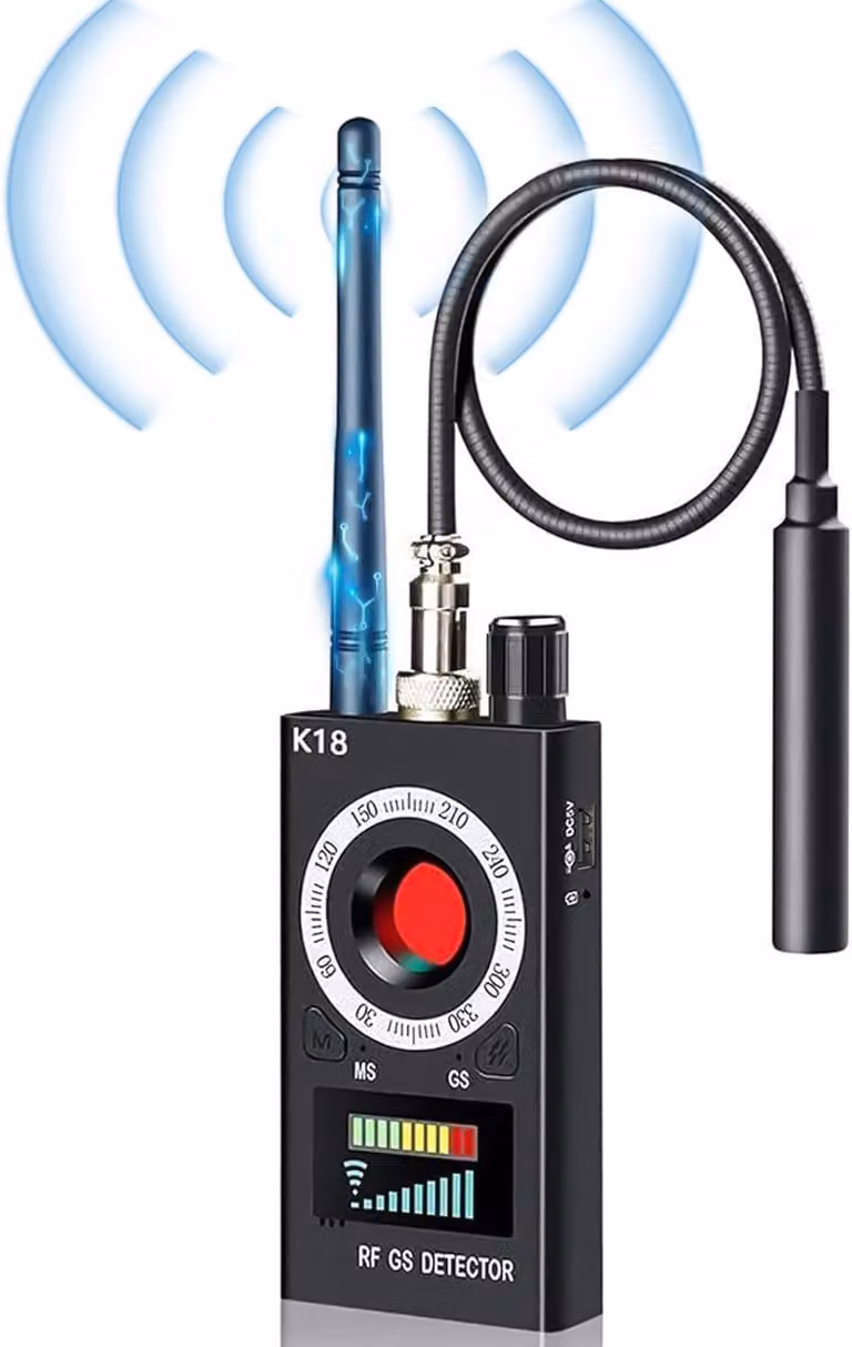 Rilevatore di trasmettitori • Rilevatore di telecamere nascoste • Multifunzione e portatile