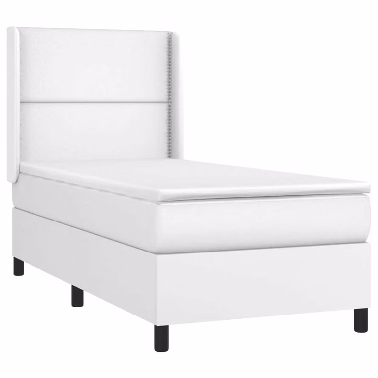 Giroletto a Molle con Materasso Bianco 100x200 cm in Pelle finta