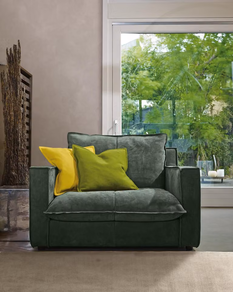 Sessel Polster Möbel Relax Design Möbel Grün Lounge Luxus Einsitzer Prianera