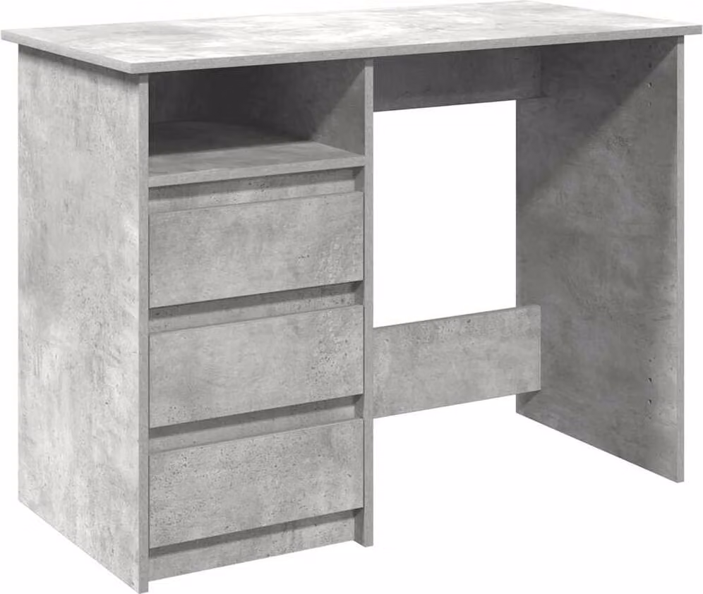 Scrivania Grigio Cemento 102x50x75 cm in Legno Multistrato