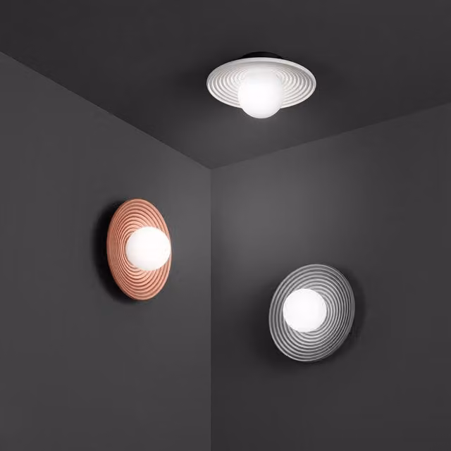 Perenz Huevo Plafoniera Applique Moderna in Vetro con Attacco E27 Disponibile in Bianco, Grigio o Terracotta