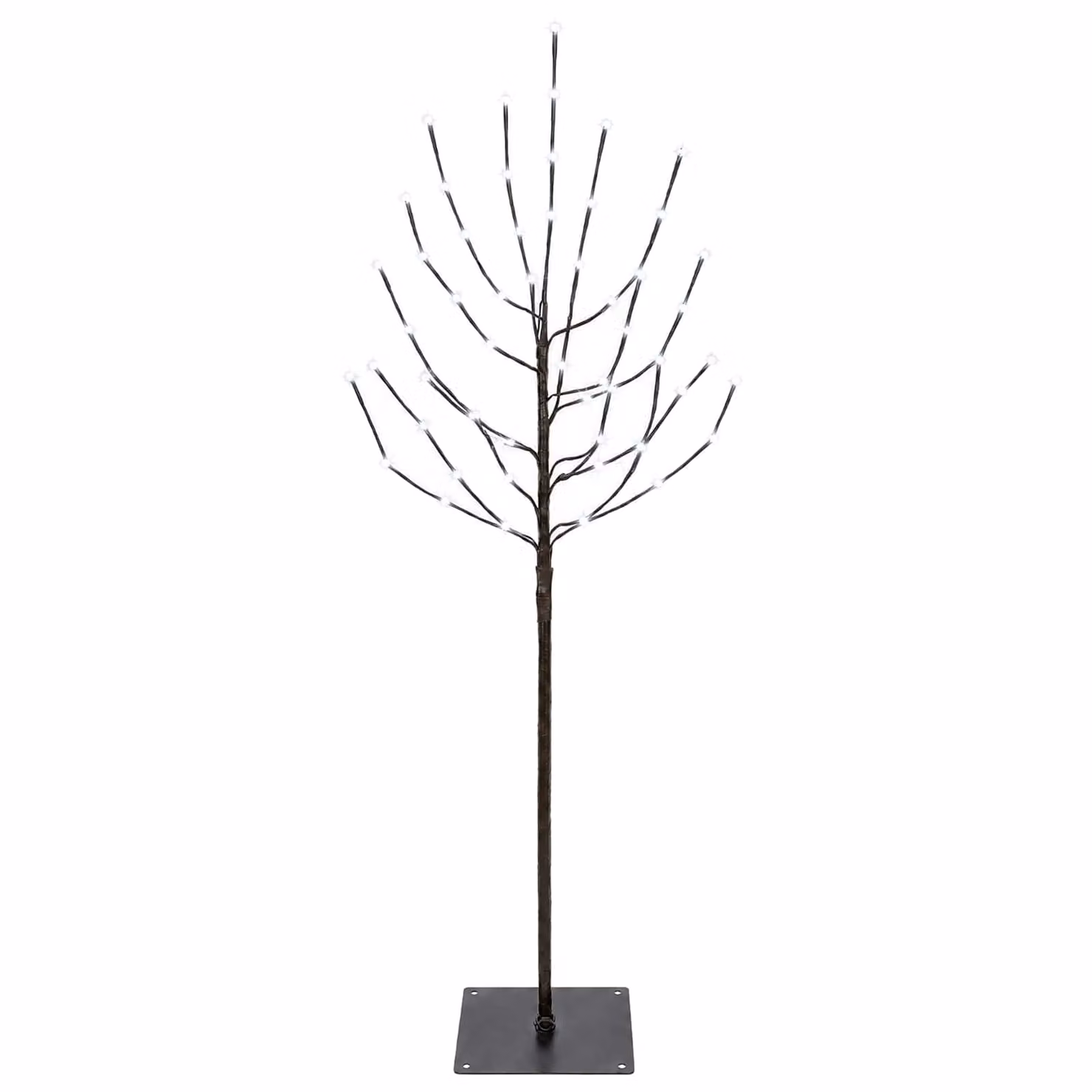 vidaXL Albero di Natale LED Nero 120 cm Acciaio 100 LED