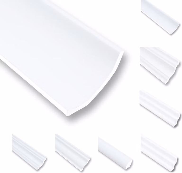 MDEKOR 50 metri di Cornici per Soffitto in Polistirene XPS Profilo Decorativo Bianco 70x60 cm Pacchetto Risparmio NA10