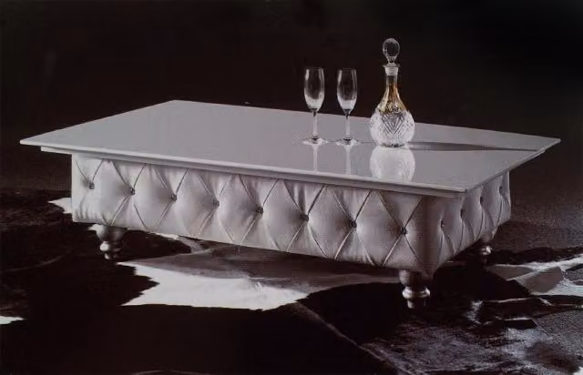 Design Couchtisch Kunstleder Glastisch Tisch Couchtische Designer Tische