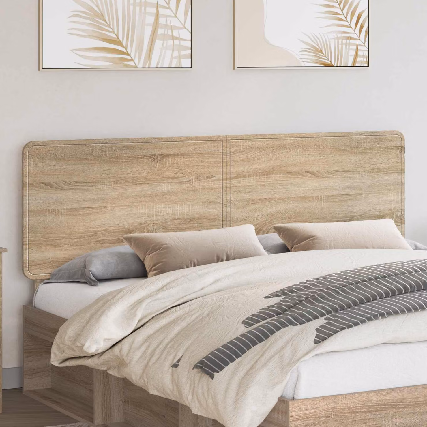 Testiera per letto moderna vidaXL in legno ingegnerizzato color rovere sonoma marrone