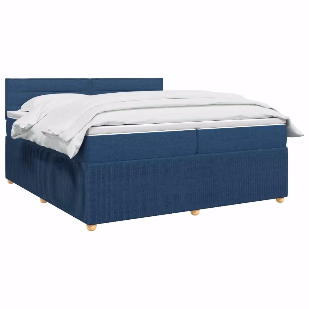 Letto box spring ibrido con materasso a molle insacchettate vidaXL Blu e Bianco L/P: 200 x 200 cm – 2