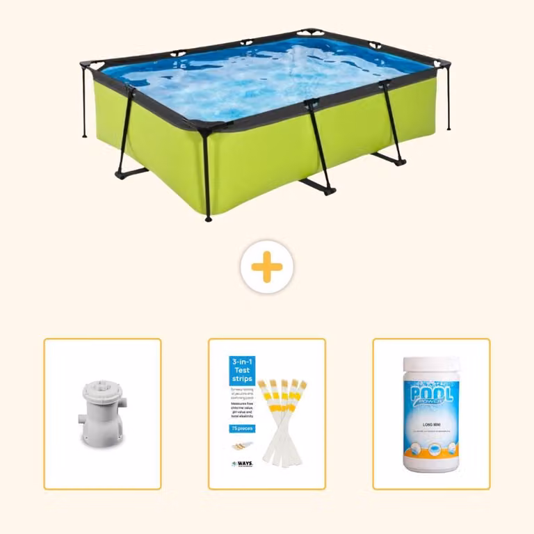 Piscina fuori terra rettangolare - 220x150x65 cm - 4 pezzi - SCB73