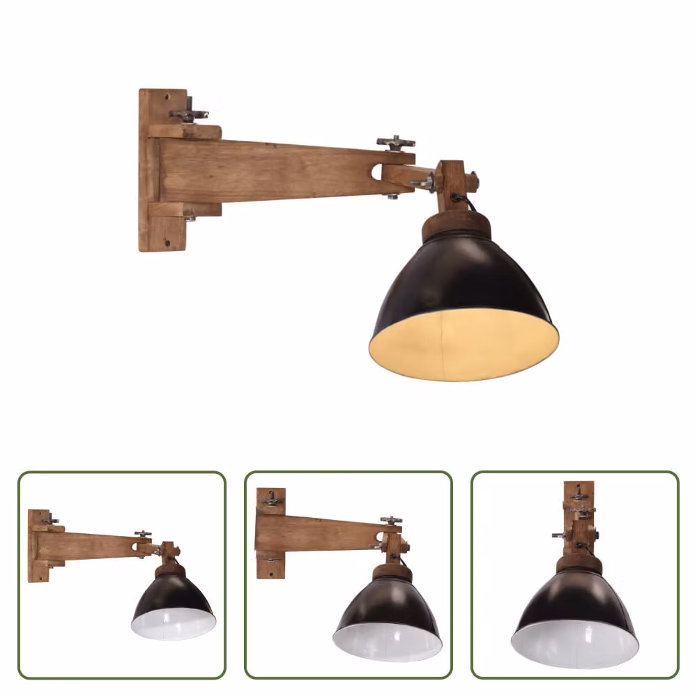 The Living Store Lampada da parete 25 W Nero E27