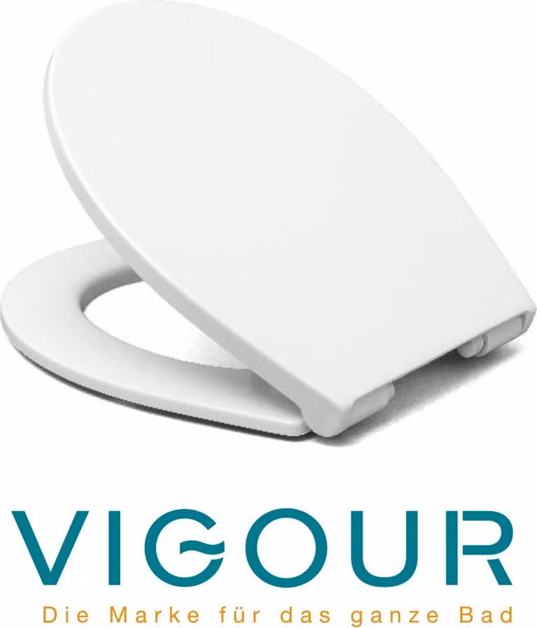 VIGOUR Sedile per WC singolo con chiusura ammortizzata e funzione di sgancio, bianco