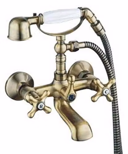 Miscelatore per bagno/doccia, stile classico, finitura bronzo, attacco 3/8"