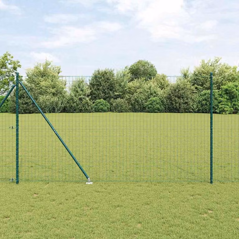 Maison Exclusive - Recinzione con pali. Verde 1.6 x 10 m Acciaio