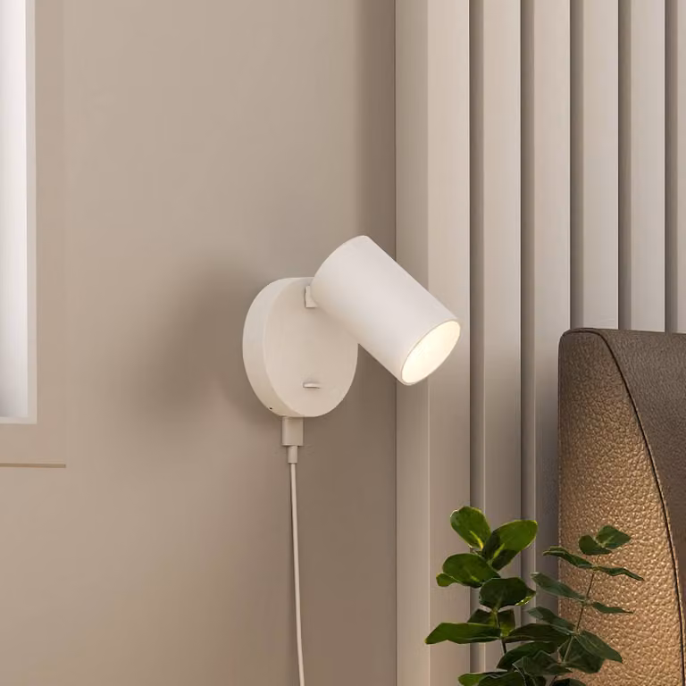 Deko-Light Faretto da parete CAN TILT, bianco, Ø 10 cm, metallo, interruttore, USB TILT, Bianco / Opale, Soggiorno / Sala da pranzo, Alluminio, Faretto