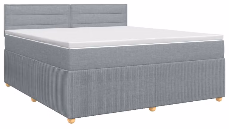 Letto a molle con materasso grigio chiaro 140 x 200 cm in tessuto