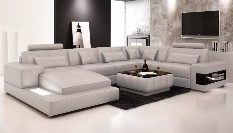 Ecksofa Couch Polster Wohnlandschaft Sofa 2tlg. Set Couchtisch Eck Garnitur