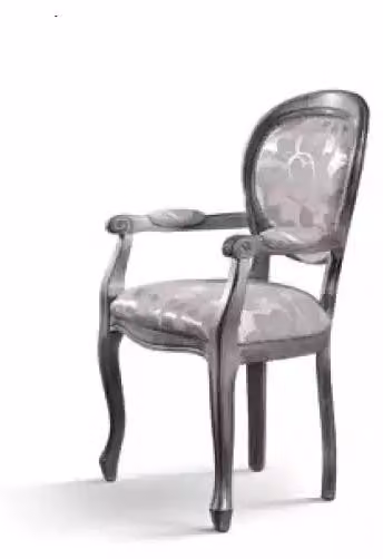 Esszimmerstuhl Stuhl Esszimmer Luxus Sitzer Stühle Holz Stoff Silber