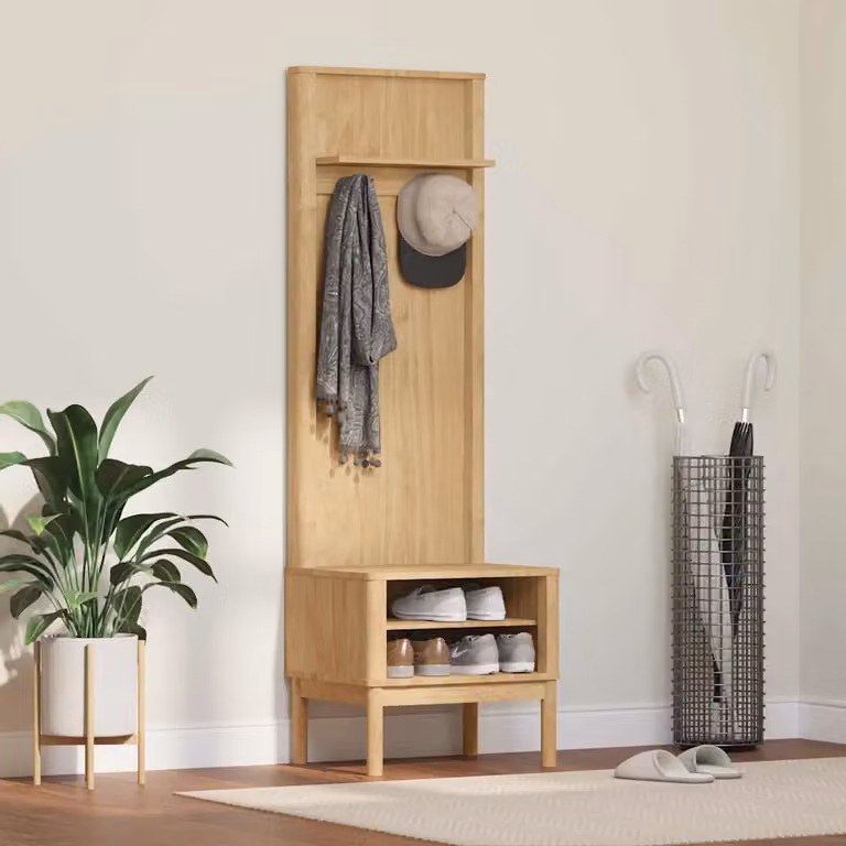 Armadio per corridoio vidaXL FLORO in legno di pino marrone cerato L 50 cm, P 40 cm, H 158 cm