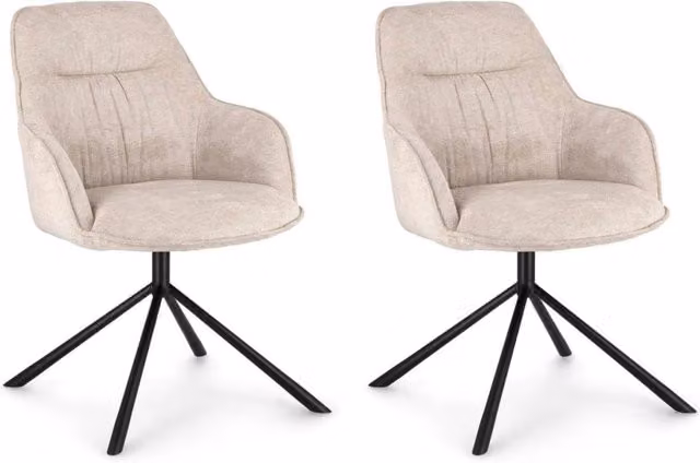 Set 2 Poltrone 56x65x86h cm Grant Avorio