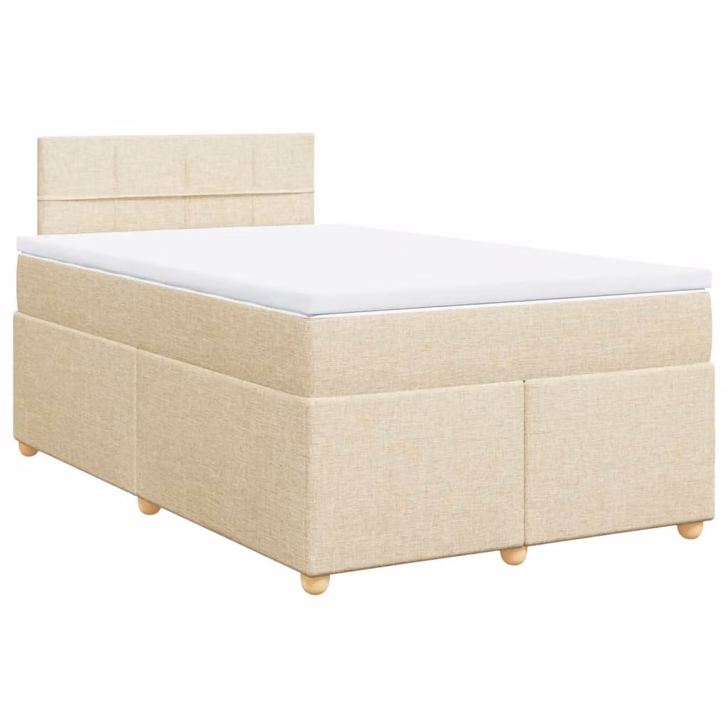 Giroletto a Molle con Materasso Crema 120x200 cm in Tessuto